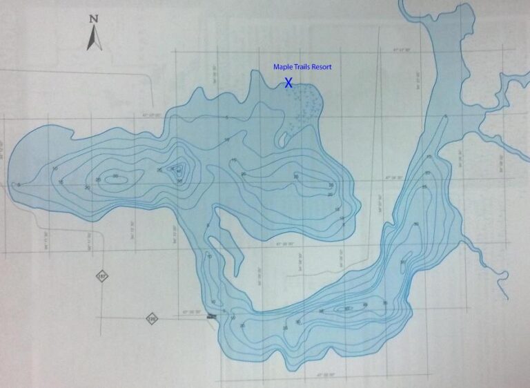 Boy Lake map showing Maple Trails Resort location